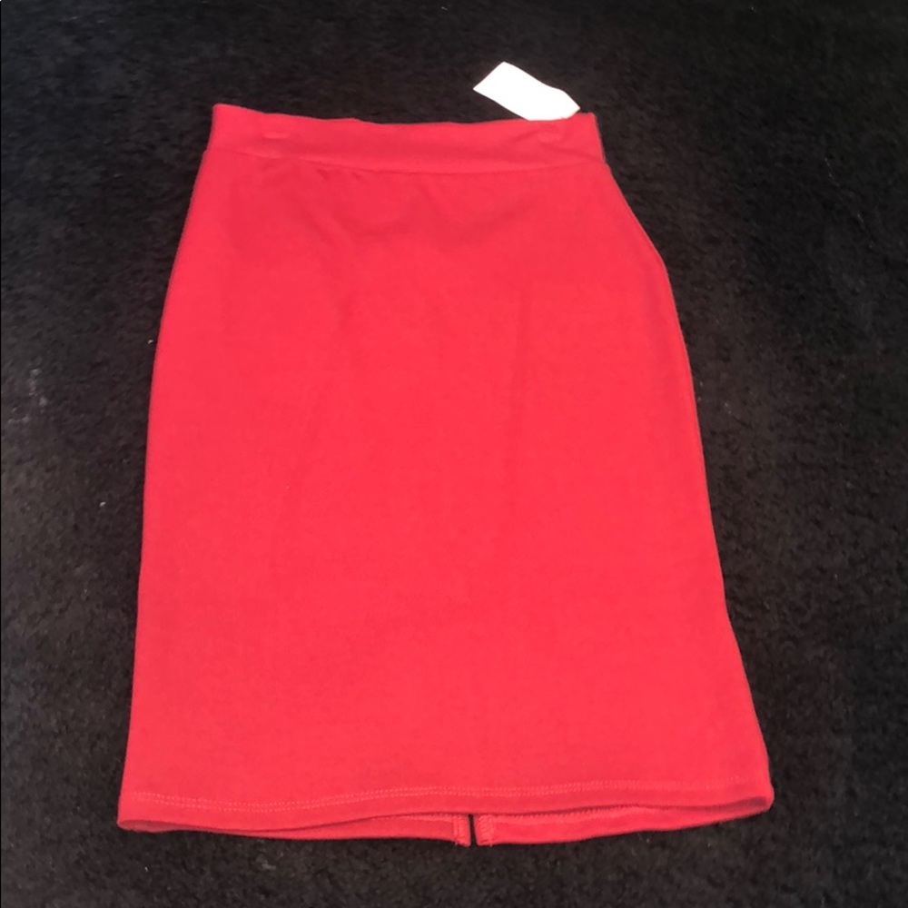 Red pencil skirt